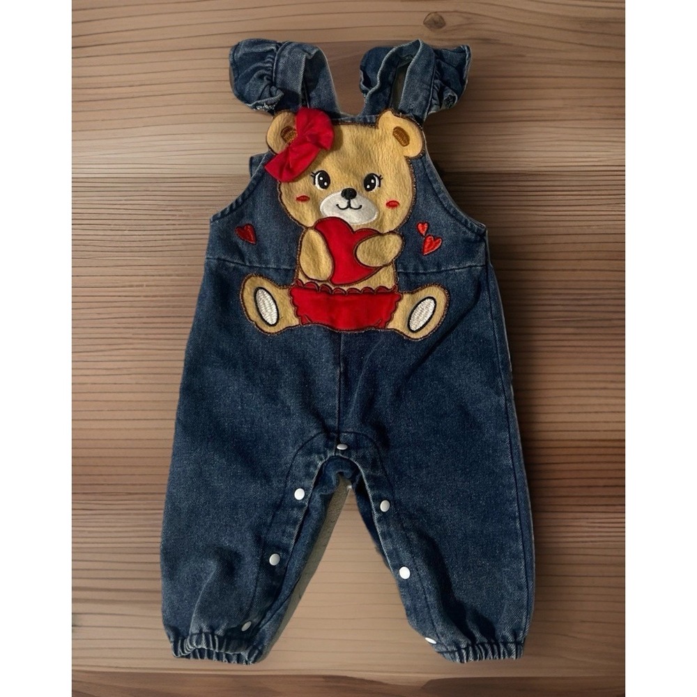 Teddy Bear Overalls‎ Baby Size 3-6 Months